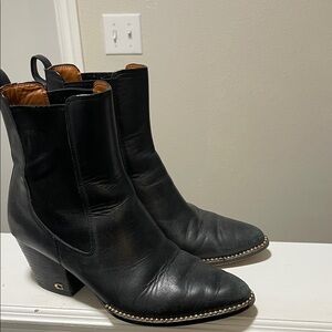 Black Leather Coach Boots